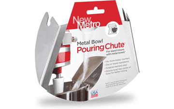 New Metro Design PC-10 Pouring Chute for KitchenAid Stand Mixer with Stainless Steel Bowl - Silver