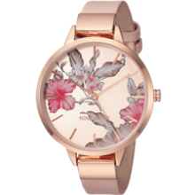 Nine West Floral Dial Strap Watch for Women