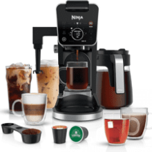 Ninja CFP301 DualBrew Pro Specialty 12-Cup Drip Maker with Glass Carafe, Single-Serve Grounds, K-Cup Compatible, 4 Brew Styles, Frother & Hot Water System, Black