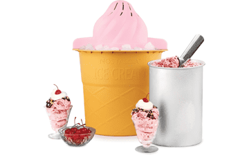 Nostalgia Electric Ice Cream Maker - Soft Serve Machine - Frozen Yogurt or Gelato - Fun Kitchen Appliance - Pink - 4 Quart