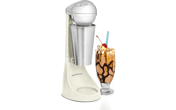 Nostalgia Electric Milkshake Maker and Drink Mixer with Stainless Steel Mixing Cup