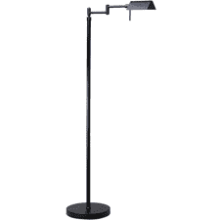 O'Bright Dimmable LED Pharmacy Floor Lamp, 12W, Adjustable Heights, ETL Listed (Black)