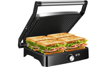 OSTBA Panini Press Grill - 4 Slice Large Non-stick Versatile Grill with Temperature Setting