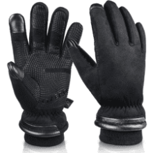 OZERO Waterproof Winter Gloves -30 ℉ Cold Proof Touchscreen Anti Slip Silicon Palm - Heated Glove Thermal for Driving Cycling Motorcycle Warmest Gifts