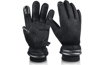 OZERO Waterproof Winter Gloves -30 ℉ Cold Proof Touchscreen Anti Slip Silicon Palm - Heated Glove Thermal for Driving Cycling Motorcycle Warmest Gifts