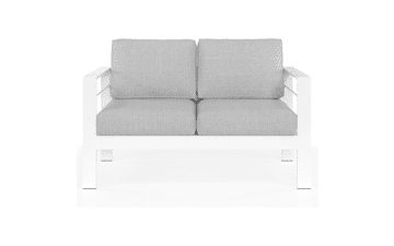 Odoor Direct Aluminum Patio Loveseat with Cushions, White