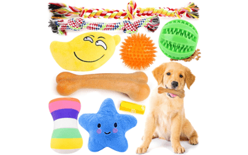 PUPTILY 9 Pack Dog Toys, Luxury Puppy Christmas Chew Toys