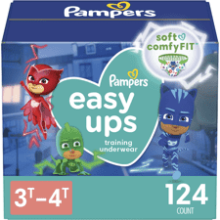 Pampers Easy Ups Potty Training Pants - Size 3T-4T, 124 Count