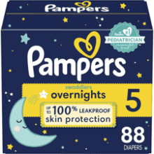 Pampers Swaddlers Overnights Diapers Size 5 88 Count