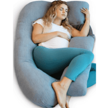 Pharmedoc U-Shape Full Body Pregnancy Pillow with Cooling Cover Grey