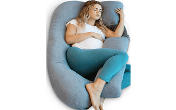 Pharmedoc U-Shape Full Body Pregnancy Pillow with Cooling Cover Grey