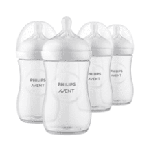 Philips AVENT Natural Baby Bottle with Natural Response Nipple, Clear, 9oz, 4pk