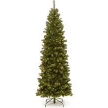 Pre-Lit Artificial Slim Christmas Tree - Green, North Valley Spruce - 7 Feet