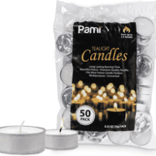 Premium Long-Lasting Tealight Candles - 50-Piece Bag