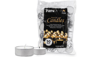 Premium Long-Lasting Tealight Candles - 50-Piece Bag