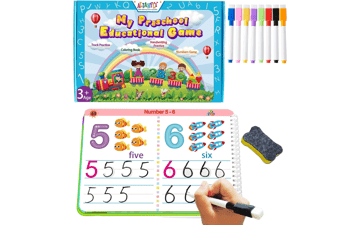 Preschool Learning Activities Workbook - Toddler Prek Handwriting Practice Tracing Toys Montessori Busy Book for Kids