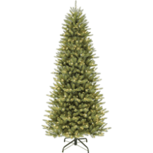 Puleo International 7.5ft Pre-Lit Slim Fraser Fir Christmas Tree with 500 Clear Lights