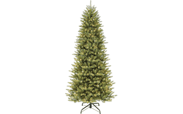 Puleo International 7.5ft Pre-Lit Slim Fraser Fir Christmas Tree with 500 Clear Lights