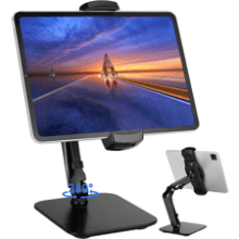 Purboah Tablet Stand Holder for iPad - Portable Monitor Stand with 360° Rotate Base - Fits 4.7-13.5" Kindle, Screen - Retail Kiosk Stand for Office, Kitchen, Desktop