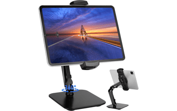 Purboah Tablet Stand Holder for iPad - Portable Monitor Stand with 360° Rotate Base - Fits 4.7-13.5" Kindle, Screen - Retail Kiosk Stand for Office, Kitchen, Desktop