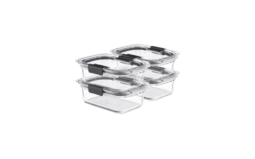 Rubbermaid Brilliance Glass Storage 3.2-Cup Food Containers with Lids, Pack of 4