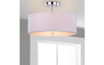 SAFAVIEH Clara Chrome 16-inch Semi Flush Mount Ceiling Light