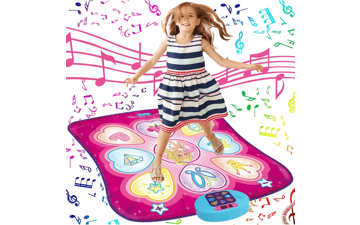 SUNLIN Dance Mat - Rhythm Step Play Mat - Dance Game Toy Gift for Kids - Dance Pad with LED Lights, Adjustable Volume, Built-in Music, 3 Challenge Levels