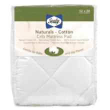 Sealy Naturals Cotton Waterproof Fitted Mattress Pad Cover - Toddler Bed and Baby Crib Protector