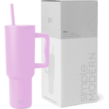 Simple Modern Tumbler with Handle and Straw Lid 40oz Electric Lavender