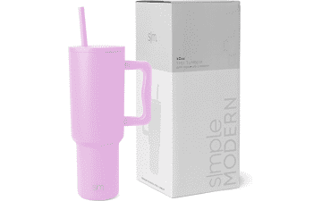 Simple Modern Tumbler with Handle and Straw Lid 40oz Electric Lavender