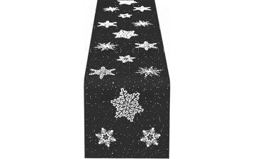 Small Embroidered Snowflakes Table Runner for Christmas Holidays - Dark Gray - 14 × 33 Inches