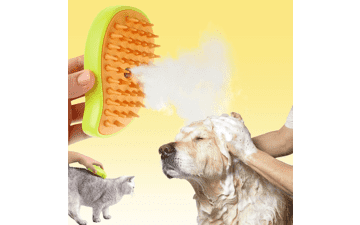 Steamy Pet Brush 3 In 1 Cat Grooming Brush Self Cleaning Steam Spray