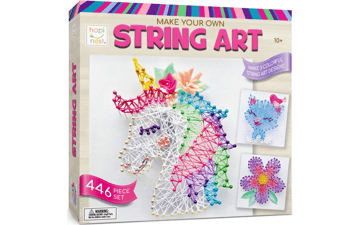 String Art Craft Kit for Tween Girls | Makes 3 Designs - Unicorn, Cat, and Flower