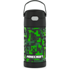 THERMOS FUNTAINER 12oz Stainless Steel Kids Straw Bottle - Minecraft