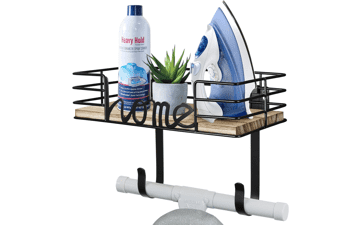 TJ.Moree Ironing Board Hanger Wall Mount with Storage Basket and Hooks