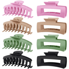 TOCESS 8 Pack Big Hair Claw Clips for Women - Large Claw Clip for Thin Thick Curly Hair - 90's Strong Hold - 4.33 Inch Nonslip Matte Jumbo Hair Clips