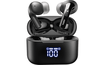 TOZO T20 Wireless Earbuds Bluetooth Headphones with LED Display and Wireless Charging Case