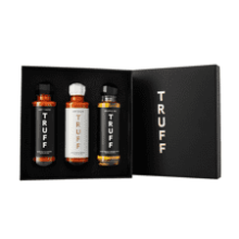 TRUFF Holiday Gift Pack - Gourmet Hot Sauce Set with Original, White Truffle Edition, and Black Truffle Oil - Unique Flavor Experiences - 3-Bottle Bundle