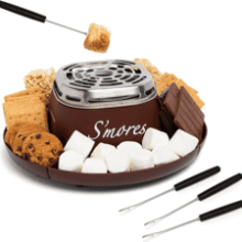 Tabletop Indoor Electric S'mores Maker - Smores Kit with Roasting Sticks and Trays - Movie Night Supplies