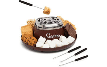 Tabletop Indoor Electric S'mores Maker - Smores Kit with Roasting Sticks and Trays - Movie Night Supplies