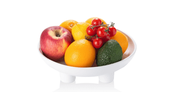 Tanirapel Ceramic Fruit Bowl - 10" Large Decorative Bowl for Kitchen Counter and Home Decor - Modern Pedestal Bowl - White