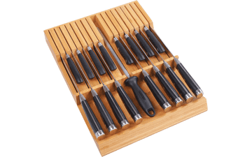 Utoplike Bamboo In-Drawer Knife Block Organizer