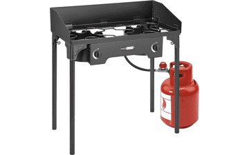 VIVOHOME Double Burner Stove - Heavy Duty Outdoor Dual Propane with Windscreen and Detachable Legs Stand for Camping Cookout