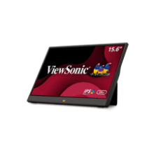 ViewSonic VA1655 15.6 Inch 1080p Portable IPS Monitor with Built-in Stand, USB C, Mini HDMI and Protective Case - Black