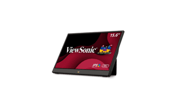 ViewSonic VA1655 15.6 Inch 1080p Portable IPS Monitor with Built-in Stand, USB C, Mini HDMI and Protective Case - Black