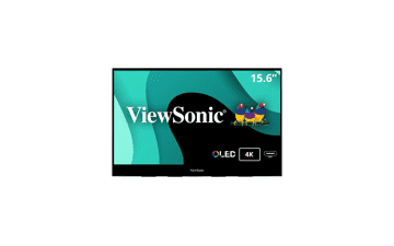 ViewSonic VX1655-4K-OLED 15.6 Inch Portable OLED Monitor - 4K UHD, 2 Way Powered, 60W USB C, Mini HDMI, Dual Speakers, Smart Cover - Black