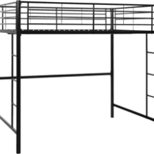 Walker Edison Timothee Urban Industrial Metal Double Loft Bunk Bed