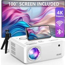 WiFi Bluetooth Projector 4K Supported, 15000L VISSPL 5G, Max 400” Display