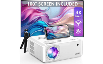 WiFi Bluetooth Projector 4K Supported, 15000L VISSPL 5G, Max 400” Display