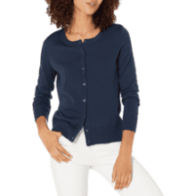 Women's Lightweight Crewneck Cardigan Sweater - Plus Size